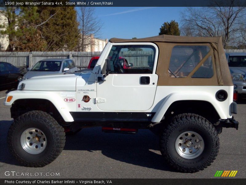 Stone White / Green/Khaki 1998 Jeep Wrangler Sahara 4x4