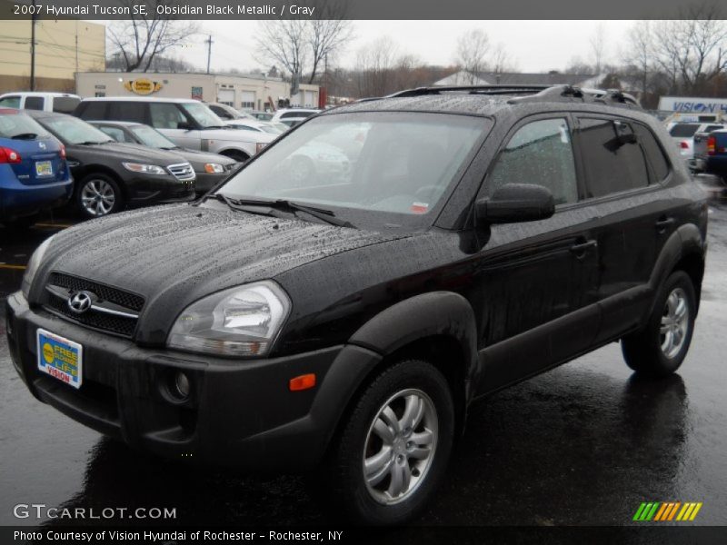 Obsidian Black Metallic / Gray 2007 Hyundai Tucson SE