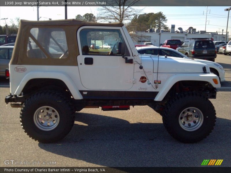 Stone White / Green/Khaki 1998 Jeep Wrangler Sahara 4x4