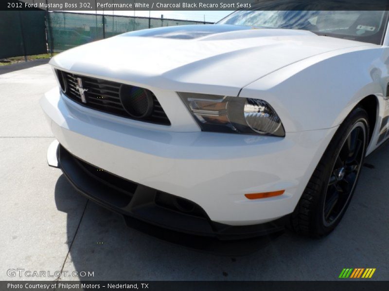 Performance White / Charcoal Black Recaro Sport Seats 2012 Ford Mustang Boss 302