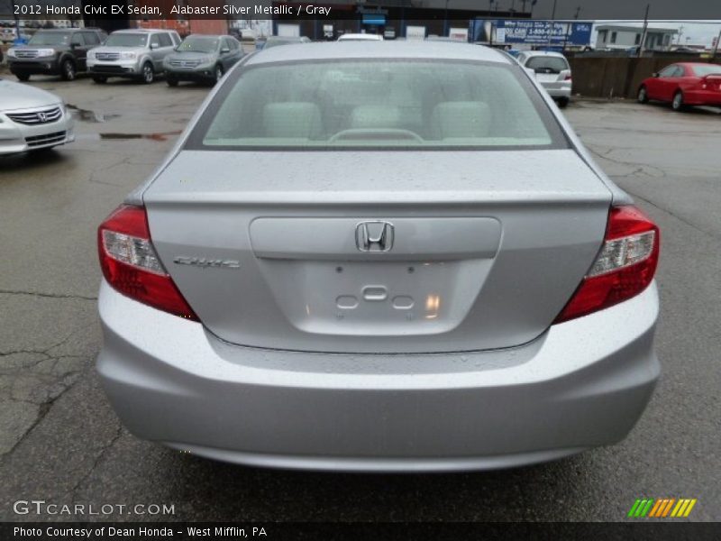 Alabaster Silver Metallic / Gray 2012 Honda Civic EX Sedan