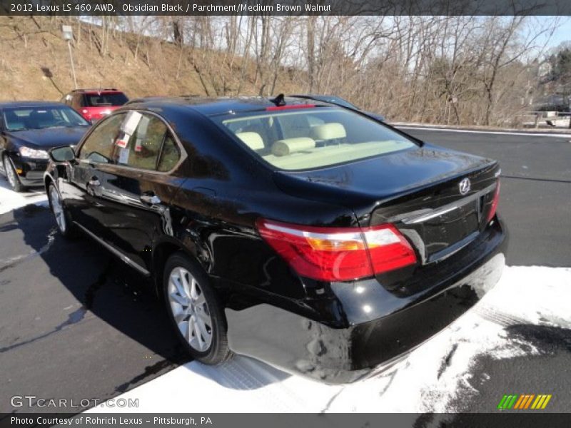 Obsidian Black / Parchment/Medium Brown Walnut 2012 Lexus LS 460 AWD