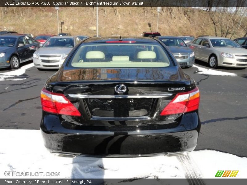 Obsidian Black / Parchment/Medium Brown Walnut 2012 Lexus LS 460 AWD