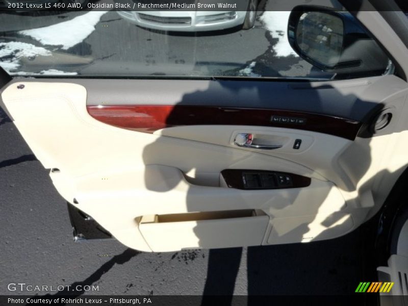 Obsidian Black / Parchment/Medium Brown Walnut 2012 Lexus LS 460 AWD