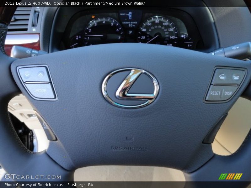Obsidian Black / Parchment/Medium Brown Walnut 2012 Lexus LS 460 AWD