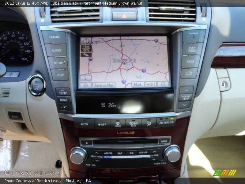 Obsidian Black / Parchment/Medium Brown Walnut 2012 Lexus LS 460 AWD
