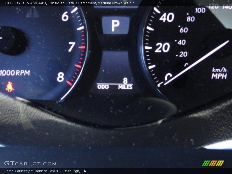 Obsidian Black / Parchment/Medium Brown Walnut 2012 Lexus LS 460 AWD