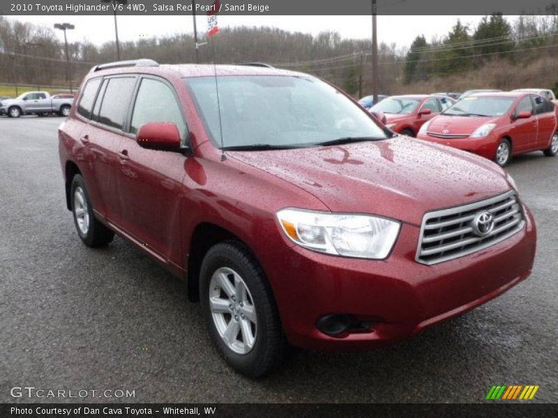 Salsa Red Pearl / Sand Beige 2010 Toyota Highlander V6 4WD