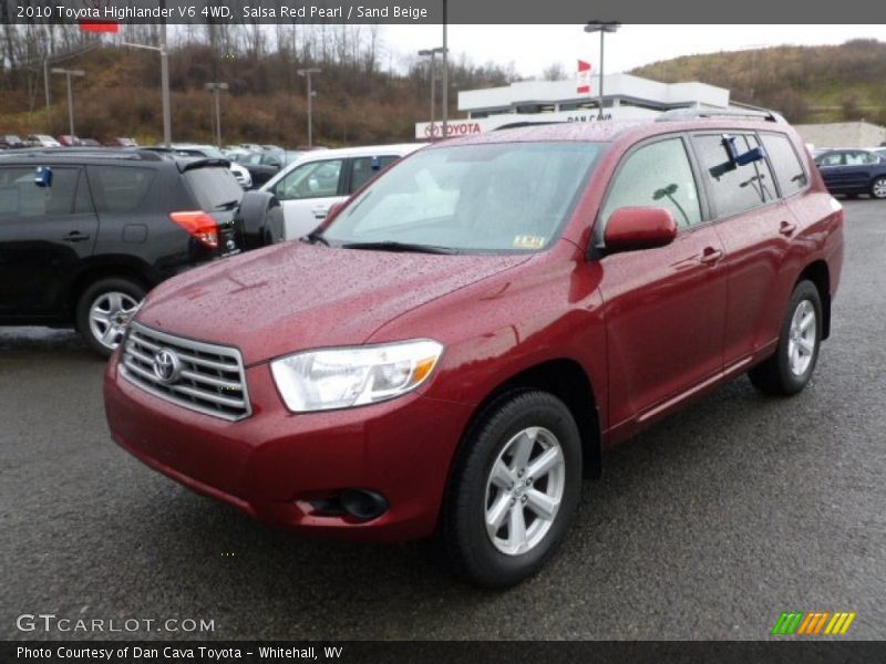 Salsa Red Pearl / Sand Beige 2010 Toyota Highlander V6 4WD