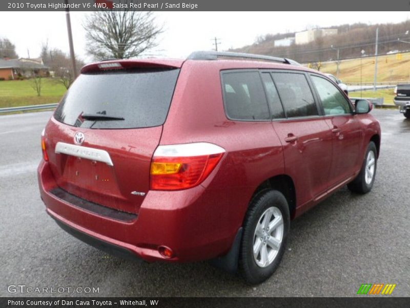 Salsa Red Pearl / Sand Beige 2010 Toyota Highlander V6 4WD