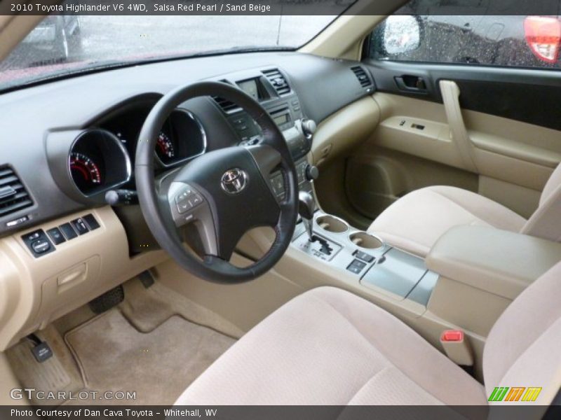 Salsa Red Pearl / Sand Beige 2010 Toyota Highlander V6 4WD