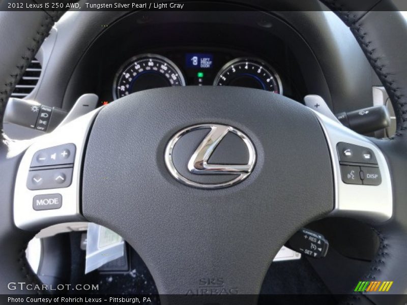 Tungsten Silver Pearl / Light Gray 2012 Lexus IS 250 AWD