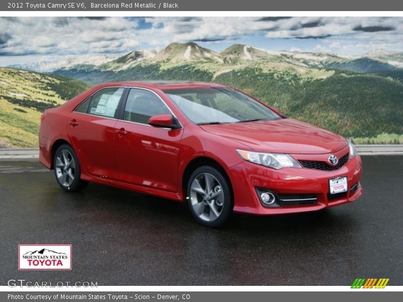Barcelona Red Metallic / Black 2012 Toyota Camry SE V6