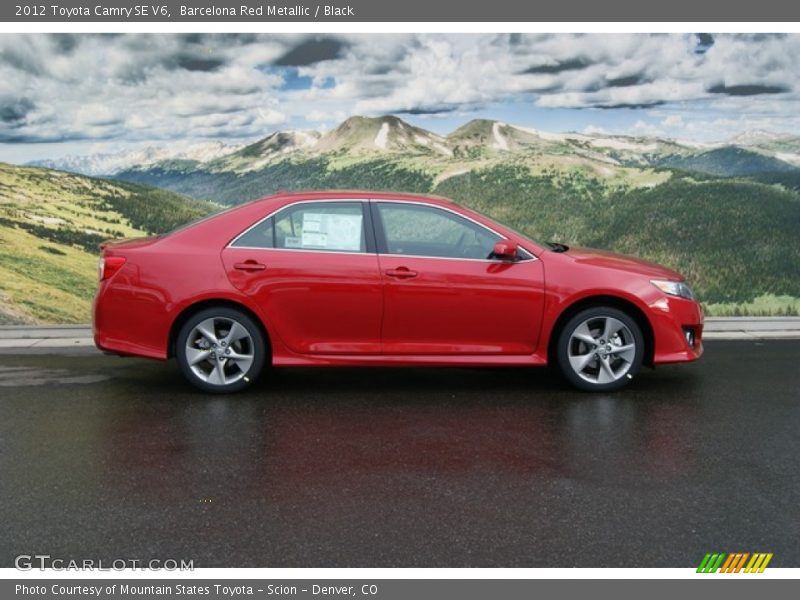 Barcelona Red Metallic / Black 2012 Toyota Camry SE V6