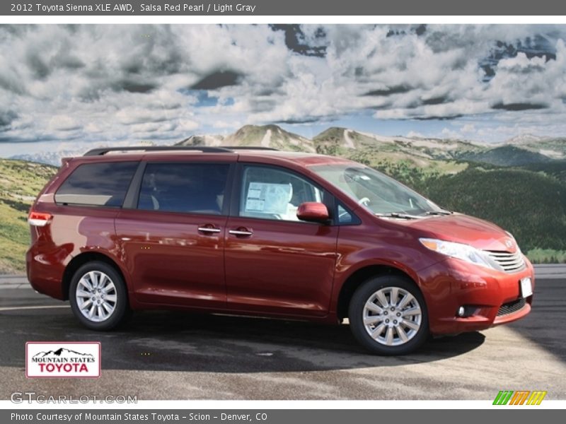 Salsa Red Pearl / Light Gray 2012 Toyota Sienna XLE AWD