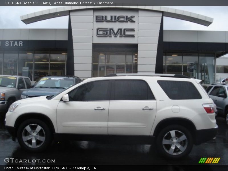 White Diamond Tintcoat / Cashmere 2011 GMC Acadia SLT AWD