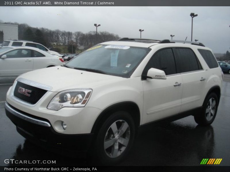 White Diamond Tintcoat / Cashmere 2011 GMC Acadia SLT AWD
