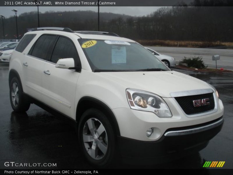 White Diamond Tintcoat / Cashmere 2011 GMC Acadia SLT AWD