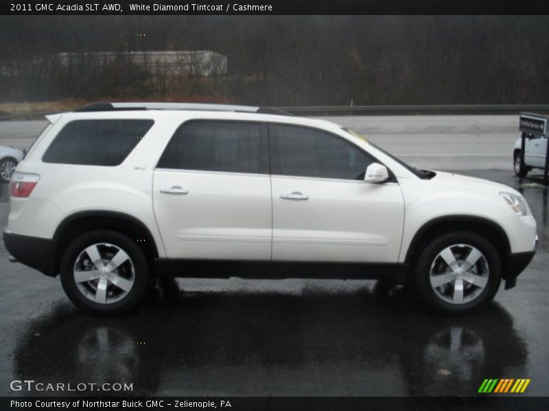 White Diamond Tintcoat / Cashmere 2011 GMC Acadia SLT AWD