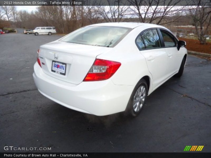 Taffeta White / Beige 2012 Honda Civic EX Sedan