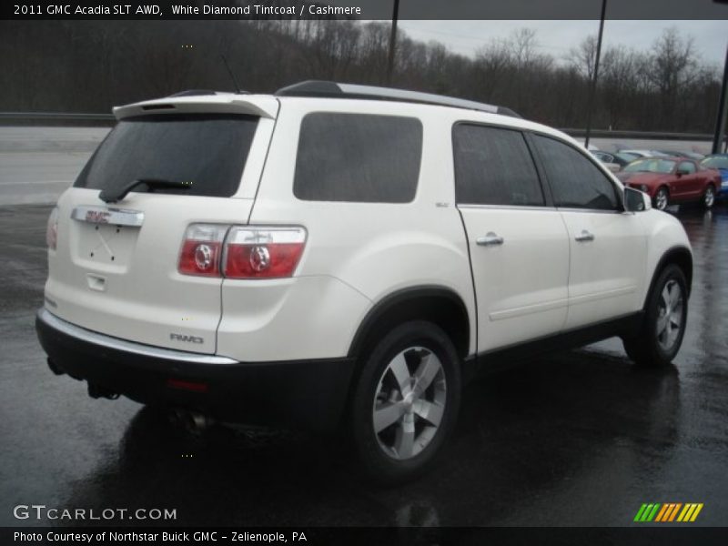 White Diamond Tintcoat / Cashmere 2011 GMC Acadia SLT AWD