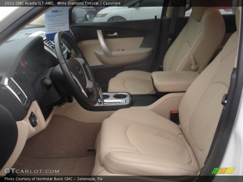 White Diamond Tintcoat / Cashmere 2011 GMC Acadia SLT AWD