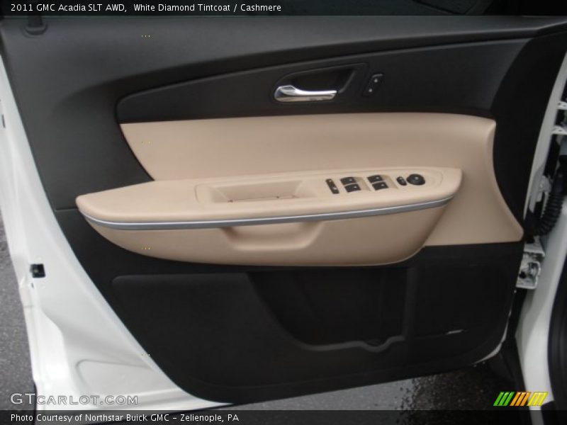 White Diamond Tintcoat / Cashmere 2011 GMC Acadia SLT AWD