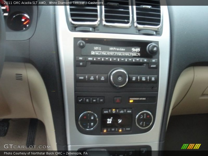 White Diamond Tintcoat / Cashmere 2011 GMC Acadia SLT AWD