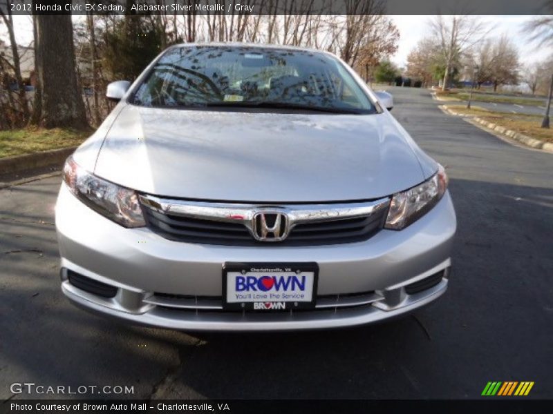 Alabaster Silver Metallic / Gray 2012 Honda Civic EX Sedan