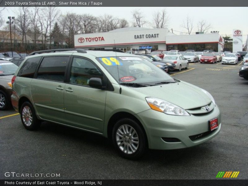 Silver Pine Mica / Taupe 2009 Toyota Sienna LE AWD