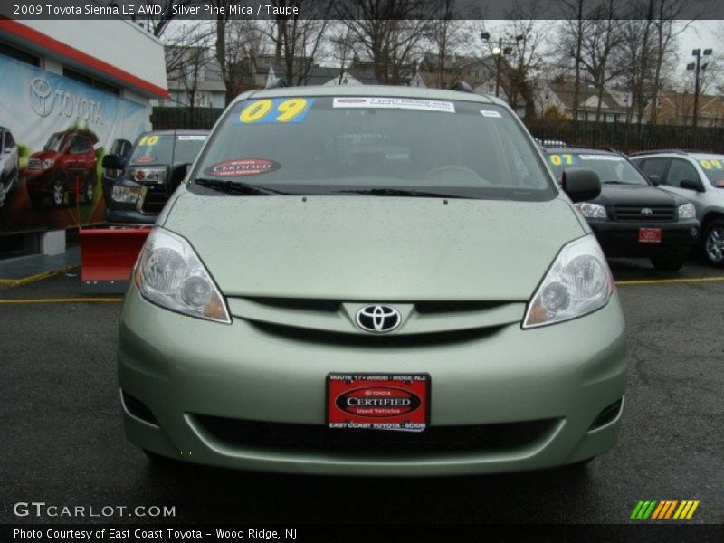 Silver Pine Mica / Taupe 2009 Toyota Sienna LE AWD