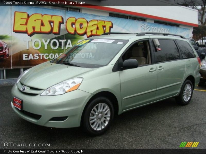 Silver Pine Mica / Taupe 2009 Toyota Sienna LE AWD