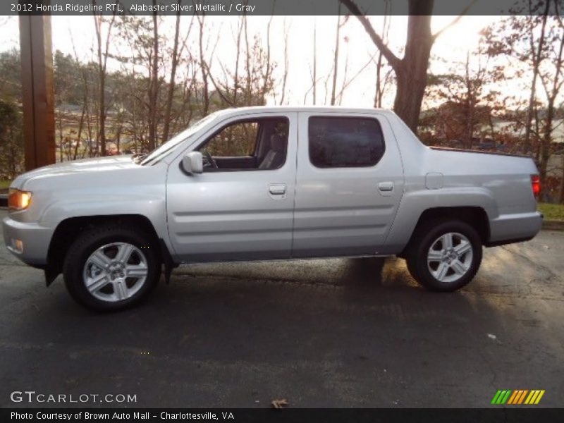 Alabaster Silver Metallic / Gray 2012 Honda Ridgeline RTL