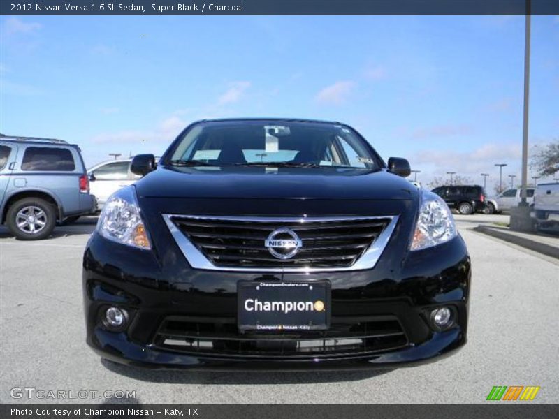 Super Black / Charcoal 2012 Nissan Versa 1.6 SL Sedan