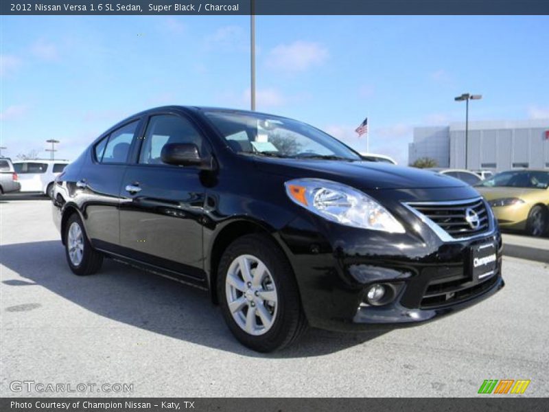 Super Black / Charcoal 2012 Nissan Versa 1.6 SL Sedan