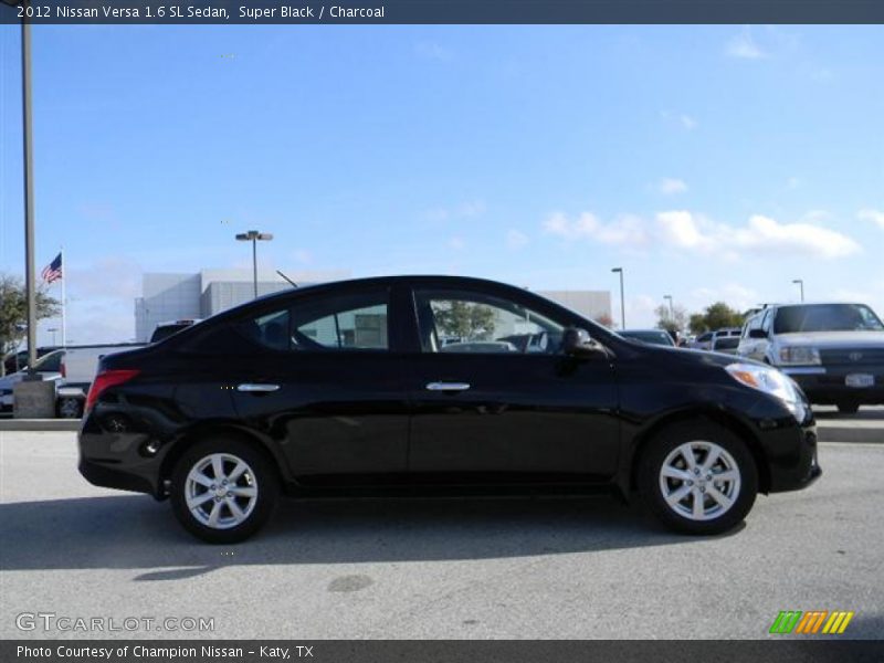Super Black / Charcoal 2012 Nissan Versa 1.6 SL Sedan