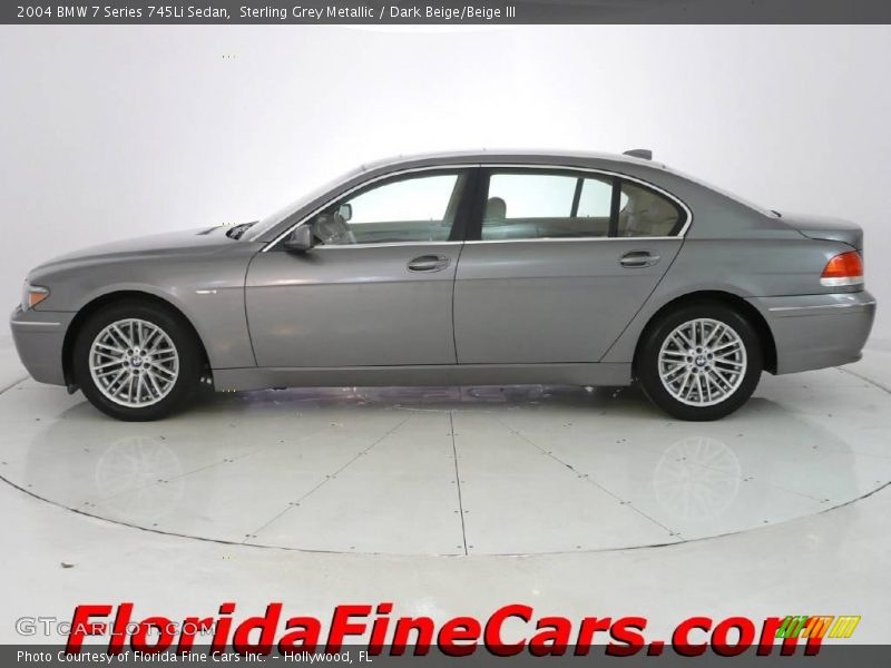 Sterling Grey Metallic / Dark Beige/Beige III 2004 BMW 7 Series 745Li Sedan