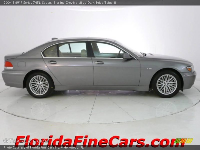 Sterling Grey Metallic / Dark Beige/Beige III 2004 BMW 7 Series 745Li Sedan