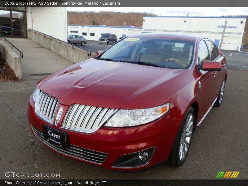 Sangria Red Metallic / Cashmere 2009 Lincoln MKS AWD Sedan
