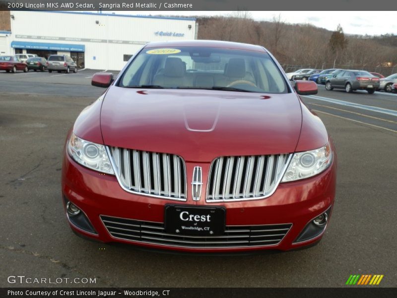 Sangria Red Metallic / Cashmere 2009 Lincoln MKS AWD Sedan