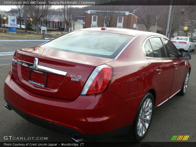 Sangria Red Metallic / Cashmere 2009 Lincoln MKS AWD Sedan