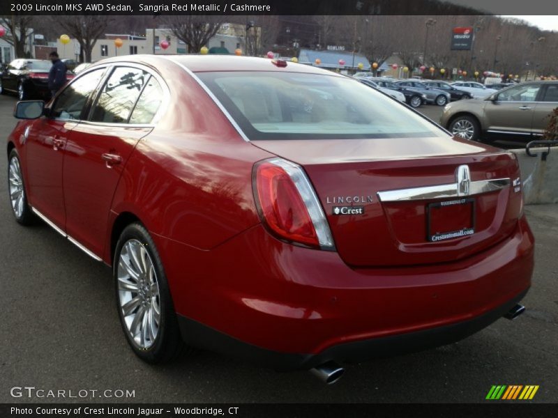 Sangria Red Metallic / Cashmere 2009 Lincoln MKS AWD Sedan