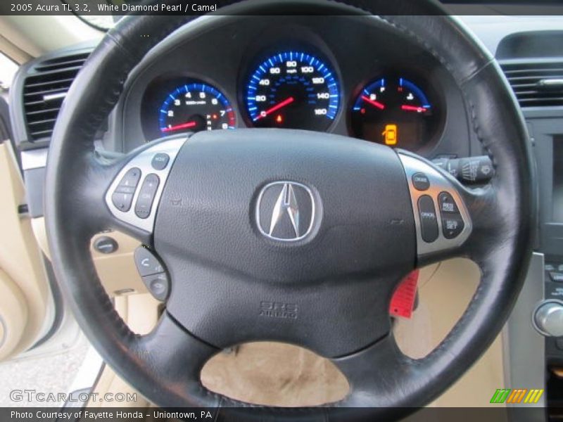 White Diamond Pearl / Camel 2005 Acura TL 3.2