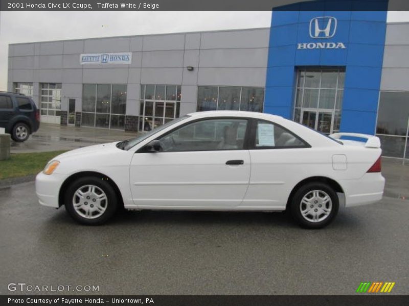 Taffeta White / Beige 2001 Honda Civic LX Coupe
