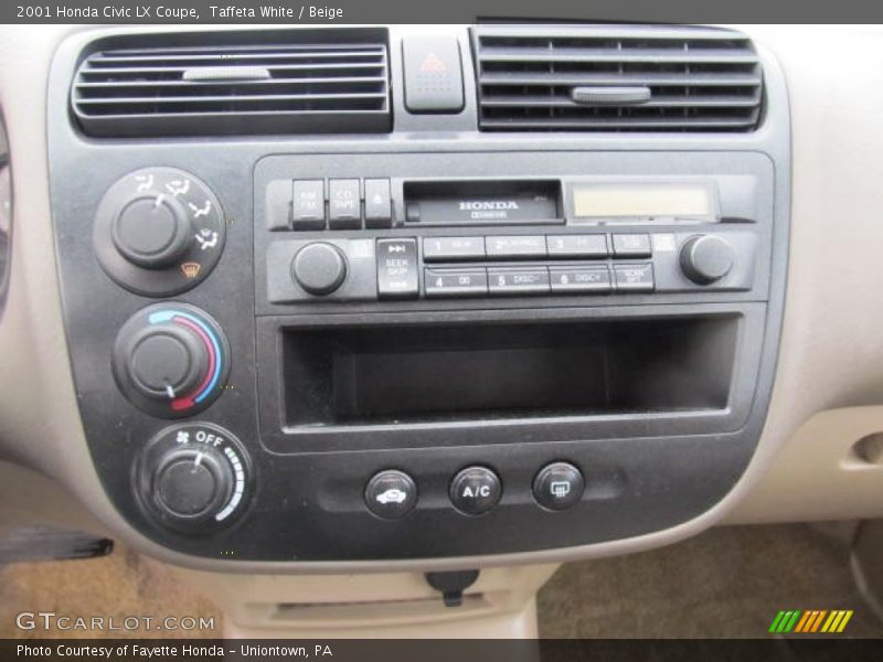 Taffeta White / Beige 2001 Honda Civic LX Coupe