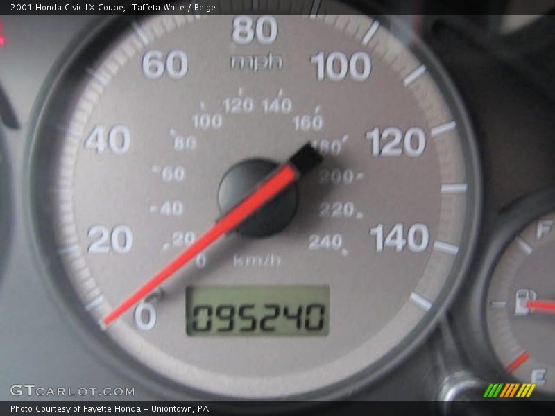 Taffeta White / Beige 2001 Honda Civic LX Coupe