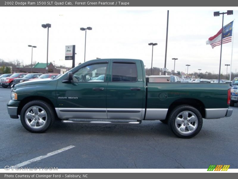 Forest Green Pearlcoat / Taupe 2002 Dodge Ram 1500 SLT Quad Cab