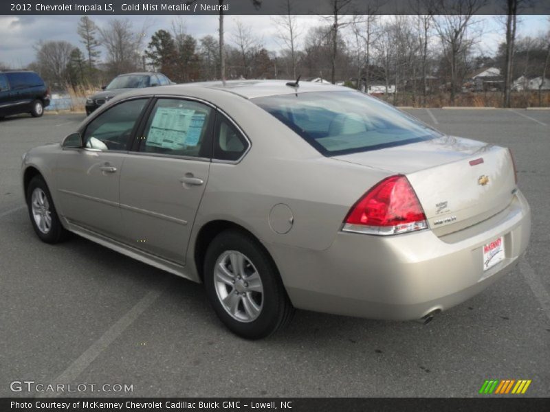 Gold Mist Metallic / Neutral 2012 Chevrolet Impala LS