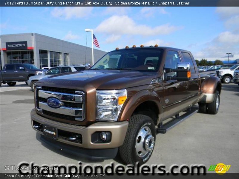 Golden Bronze Metallic / Chaparral Leather 2012 Ford F350 Super Duty King Ranch Crew Cab 4x4 Dually