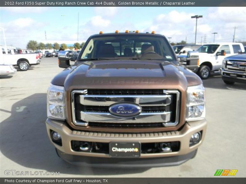 Golden Bronze Metallic / Chaparral Leather 2012 Ford F350 Super Duty King Ranch Crew Cab 4x4 Dually